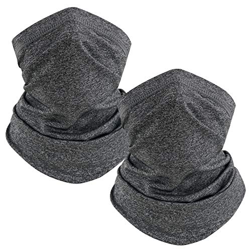 TICONN Neck Gaiter Face Cover Scarf, Breathable Sun & Wind-proof for Skiing Fishing Hiking Cycling (Quick Dry, Heather Gray)