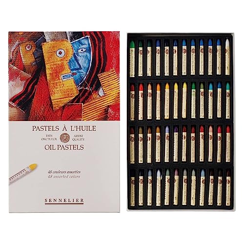 Sennelier Cardboard Oil Pastel Set, 48 Count (Pack of 1), Multicolor