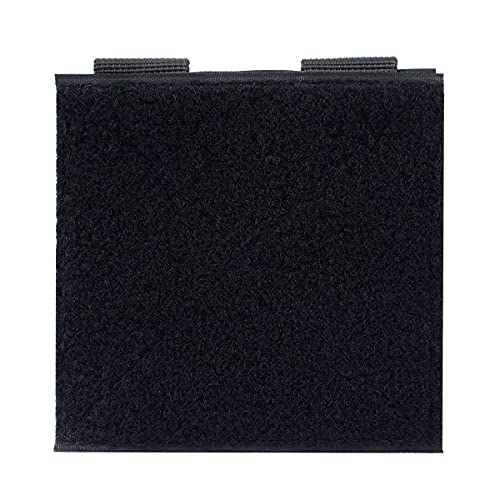 ROCOTACTICAL Hook and Loop Tactical Patches Board Molle Attachment, Patches Display Board Tactical Molle Hook and Loop Molle Panel for Badges and Insignia Patches- 4x4 inches, 2pack (Black)