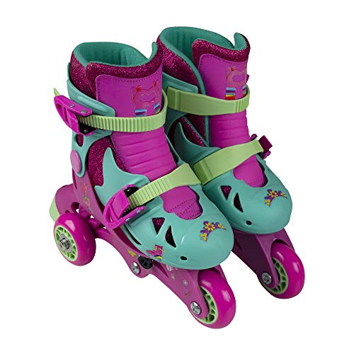 PlayWheels Trolls Glitter Convertible 2-in-1 Skates, Junior Size 6-9