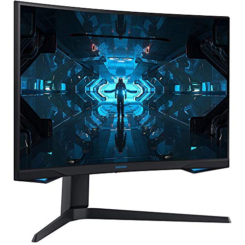 SAMSUNG 27' Odyssey G7 Series WQHD (2560x1440) Gaming Monitor, 240Hz, Curved, 1ms, HDMI, G-Sync, FreeSync Premium Pro, LC27G75TQSNXZA, Blue