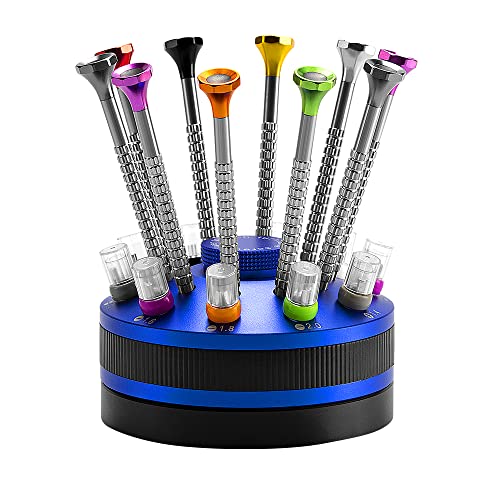 10 pcs Precision Slotted And Phillips Screwdriver Set Different Sizes With 20 Extra Replace Blades Watchmakers Tools for Watch,Jewelry,Eyeglass
