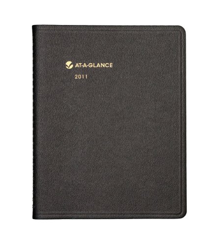 AT-A-GLANCE 7085505 Weekly Planner Ruled for Open Scheduling, 6 3/4 x 8 3/4, Black, 2016