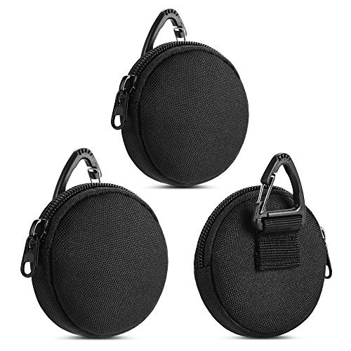 Nujiaa Coin Pouch, Small Coin Purse Keychain, Professional EDC Pouch Accessories Case for Military Gear Bags, Little Change Wallet, Wireless Headset Pack.(3PCS Black)
