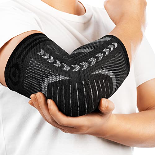CAMBIVO 2 Pack Tennis Elbow Brace for Tendonitis and Tennis Elbow,Golfers Elbow, Arm Compression Sleeves for Women and Men, Bíceps Support Sleeve for Weightlifting, Basketball and Workout