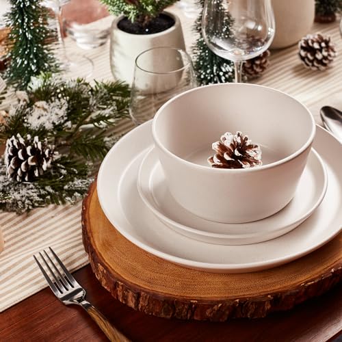 Stone Lain Albie 32-Piece Dinnerware Set Stoneware, White Speckled