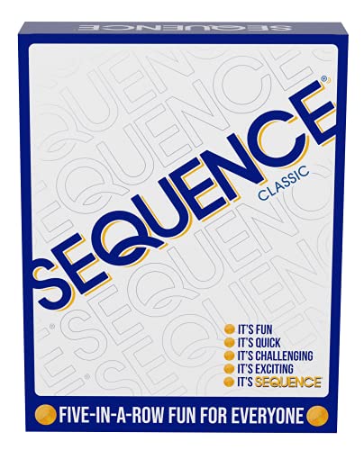 SEQUENCE- Original SEQUENCE Game with Folding Board, Cards and Chips by Jax ( Packaging may Vary ) White, 10.3' x 8.1' x 2.31'