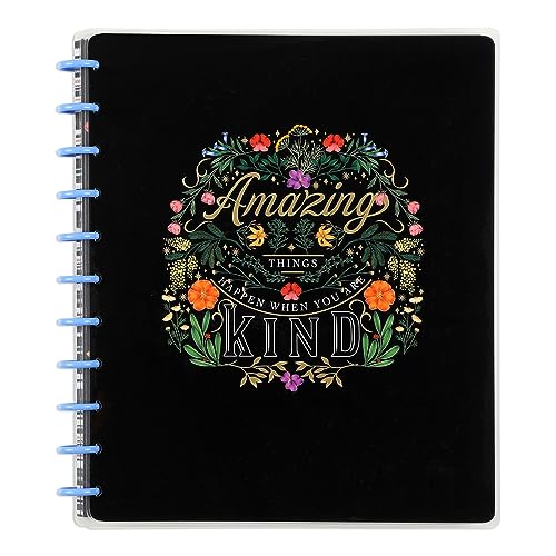 Happy Planner Disc-Bound Daily Notebook for Work, School, or Journaling, Big Size, Moody Blooms Theme, 8 1/2 Inches by 11 Inches, 60 Sheets of Dot-Lined Paper