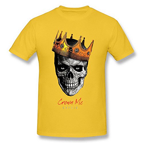 Next Style Men's Hopsin Crown Me Skull Logo Album Cover Poster Gold T Shirts