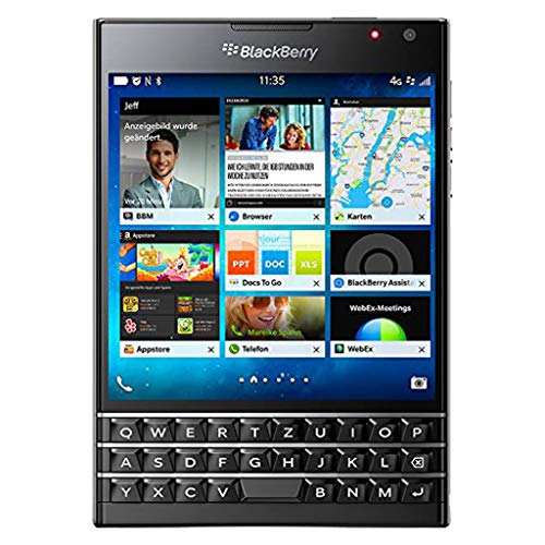 BlackBerry Passport with QWERTZ Keypad - 32GB 4.5' inch (GSM Only, No CDMA) Factory Unlocked 4G/LTE Smartphone (Black) - International Version