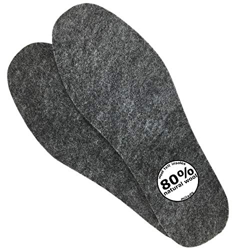 Wool Felt Warm Insoles, Winter Heated Shoe Insoles，Natural Wool Insoles Warm Lambs Wool Insoles for Men and Women (Men's 7/Women's 8)