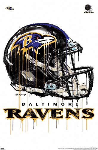 Trends International NFL Baltimore Ravens - Drip Helmet 20 Wall Poster, 22.375' x 34', Unframed Version