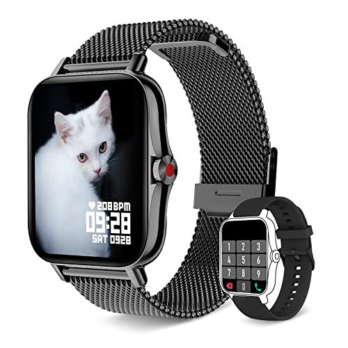 Iaret Smart Watch for Women Men (Answer/Make Call), Fitness Tracker for Android iOS Phones Waterproof Smartwatch 1.7' HD Full Touch Screen Activity Trackers Heart Rate Sleep Monitor Pedometer, Black