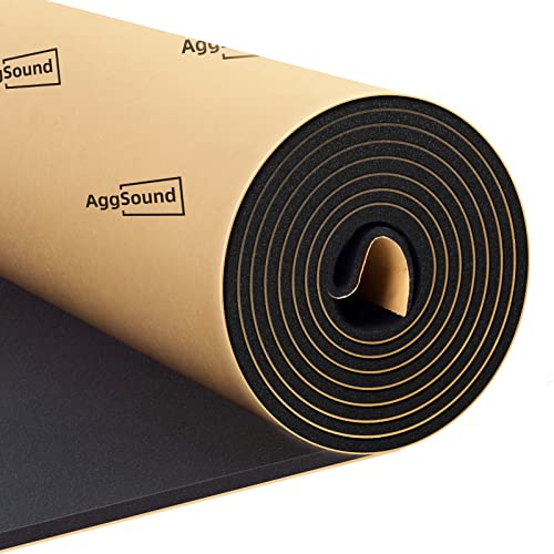 AggSound 157mil 6sqft Roll Pack Universal Sound Deadener for Cars Auto Sound Deadening Closed Cell Foam Noise Deadening Material-Heat Hood Shield Insulation Dampening Mat