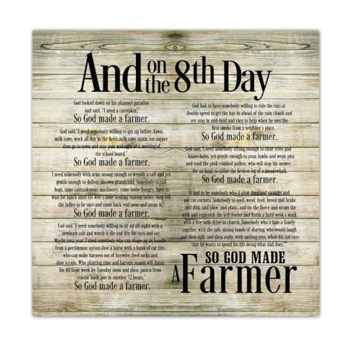 So God Made A Farmer 15x15 Wood Pallet Design Wall Art Sign