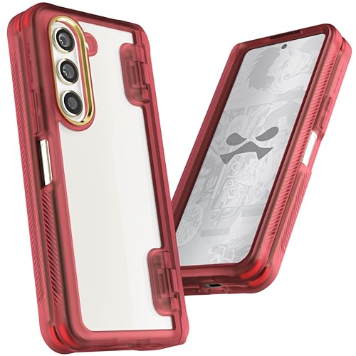 Ghostek COVERT Samsung Galaxy ZFold5 Case Clear with Slim Lightweight Design and Hinge Protection Wireless Charging and PowerShare Compatible Phone Cover Designed for 2023 Samsung ZFold 5 (7.6') (Red)