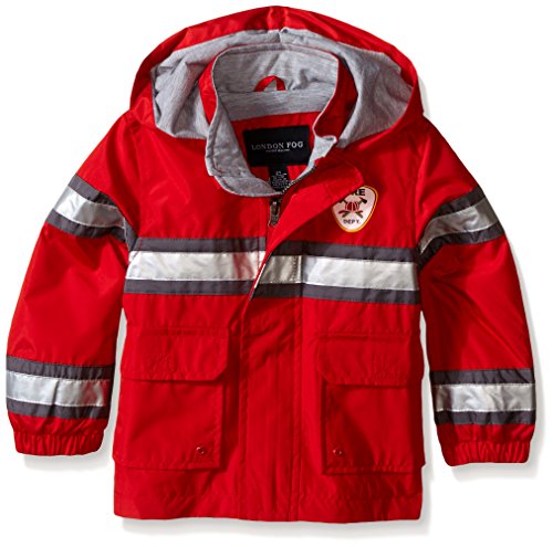 London Fog Little Boys Fireman Rain Slicker, Red, 7