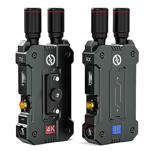 Hollyland Mars 4K Wireless Transmitter Receiver 5G SDI HDMI Video Transmission System, 4Kp30/1080p60, Support 23.98/29.97/59.94 FPS SDI Out, 450FT Los Range 66ms Latency, 4 App Monitoring (1TX+1RX)