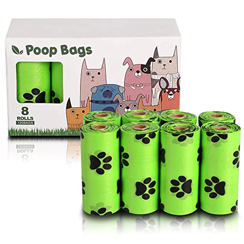 Conrad 2020 Essentials Dog Poop Bags (120 Count) – Biodegradable, Eco-Friendly Poop Waste Bags for Dogs – 100% Leak-Proof, Compostable, Plant Based Cornstartch Pet Waste Bags – Thick Doggy & Cat Bag for 360 Pet Leash