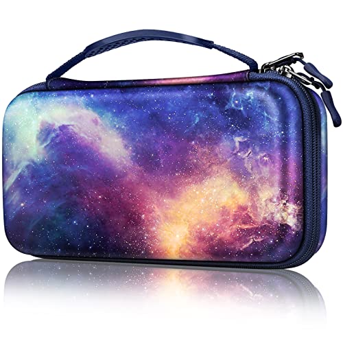 Fintie Carrying Case for Nintendo Switch OLED Model 7.0'/Switch 6.2', Portable Traveler Protective Cover Storage Bag w/10 Game Card Slots & Inner Pocket for Switch Console Joy-Con, Galaxy