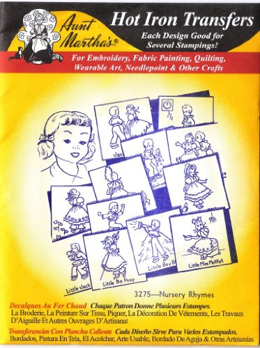 Nursery Rhymes Aunt Martha's Hot Iron Embroidery Transfer