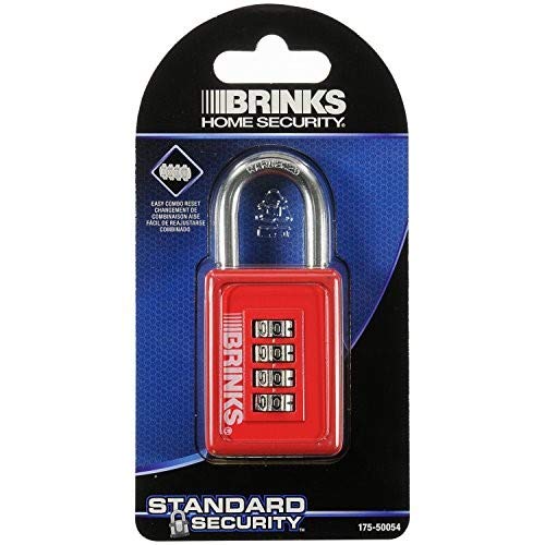 BRINKS - 40mm 4-Dial Resettable Sports Padlock - Zinc Die-Cast Body with Chrome Plated Shackle, Navy