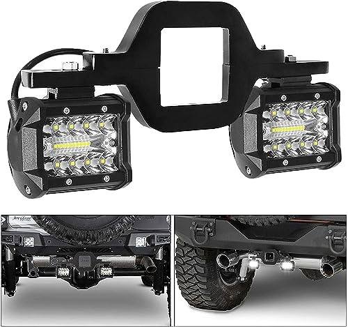 Hitch LED Lights,EBESTauto 4 Inch LED Work Light Pods with 2.5 Inch Towing Hitch Mount Brackets for Truck Trailer SUV Pickup Fit Dual Led Off-Road Driving Hitch Light bar