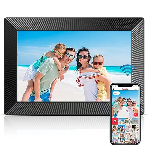 Frameo WiFi Digital Picture Frame, 10.1 Inch Smart Digital Photo Frame with 16GB Storage 1280x800 IPS HD Touch Screen, Auto-Rotate, Easy Setup to Share Photos or Videos Remotely via App from Anywhere