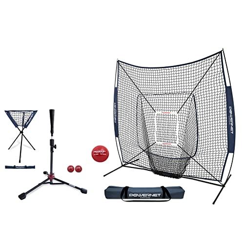 PowerNet Navy DLX 7x7 Baseball Softball Hitting Net | Coach's Bundle