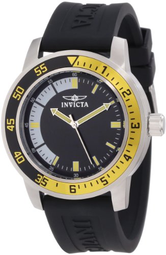 Invicta Men's 12846 Specialty Black Dial Watch, Black/Yellow