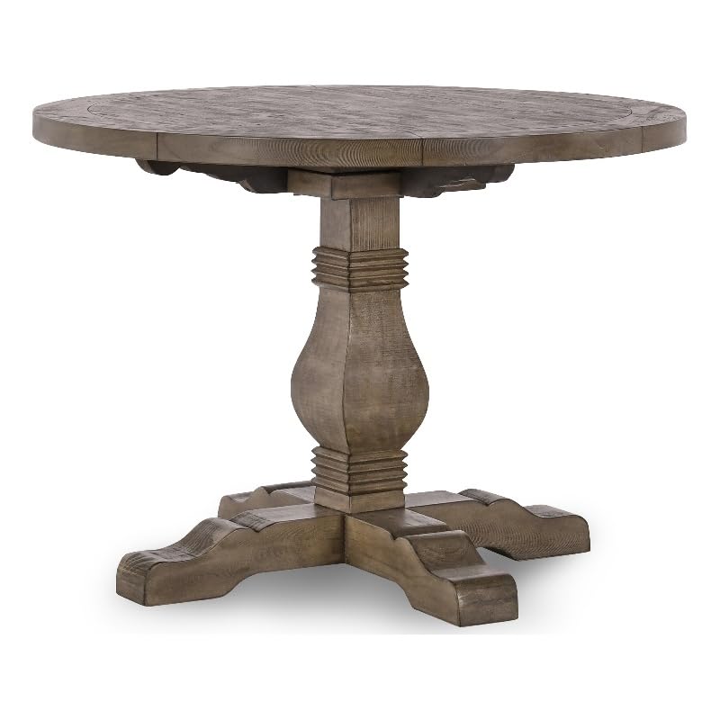 Kosas Home Quincy 42' Reclaimed Solid Pine Wood Dining Table in Weathered Brown