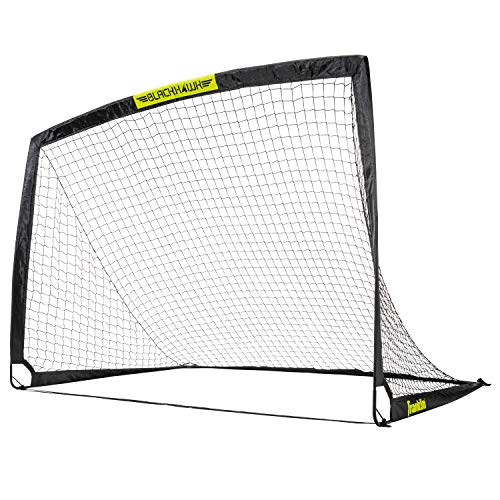 Franklin Sports Blackhawk Backyard Soccer Goal - Portable Kids Soccer Net - Pop Up Folding Indoor + Outdoor Goals - 6'6' x 3'3' - Black