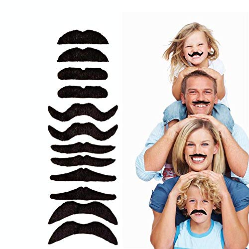12pcs/set Party Halloween Christmas Fake Mustache Funny Fake Beard Whisker for Your Birthday - Novelty and Toy, - for Halloween, Parties, Kids, Gift, Favors, Fun, Birthday, Fiesta, Games, Home