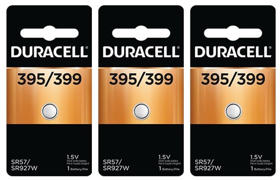 Duracell D395/399B Watch/Calculator Battery, 3 Pack