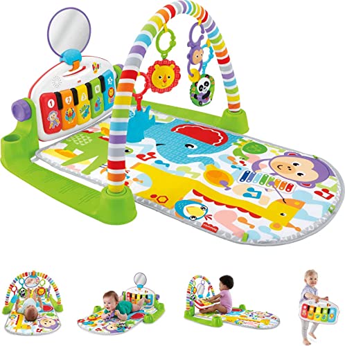 Fisher-Price Baby Playmat Deluxe Kick & Play Piano Gym with Musical Toy Lights & Smart Stages Learning Content for Newborn To Toddler