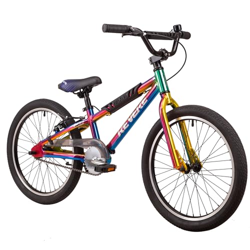 Revere Ryder 20' Kids BMX Bike for Kids Ages 7 Years and Up. Perfect for Boys & Girls, Super Lightweight Aluminum Frame Easy to Pedal. Rear Safety Hand Brake + Coaster Brake, Single Speed (Oil Slick)