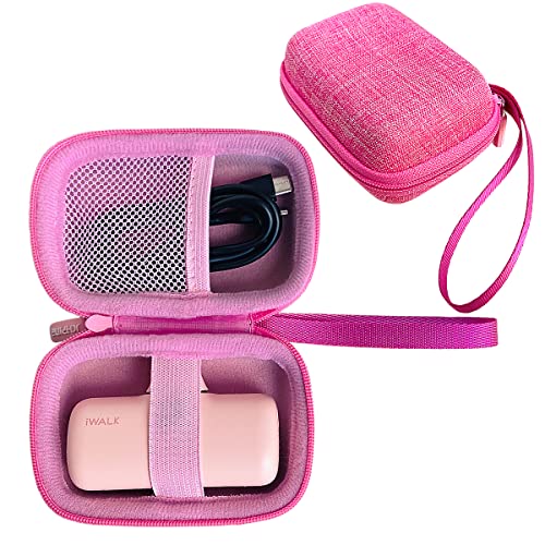 JCHPINE Protective Carrying Case for iWALK Portable Charger Ultra-Compact Power Bank Accessories (Pink Case)
