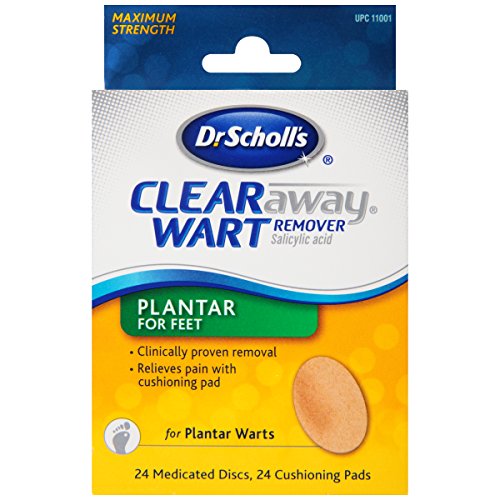 Dr. Scholl's Clear Away Wart Remover Medicated Disks, Plantar for Feet, 24-Count Boxes (Pack of 3)