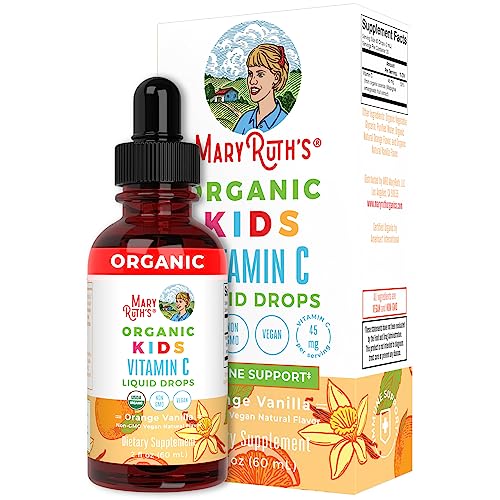 MaryRuth's Kids Vitamin C Drops | USDA Organic Vitamin C Liquid Drops for Kids | Ages 4-13 Years | Vitamin for Immune Support & Overall Health | Vegan | Non-GMO | Gluten Free | 30 Servings