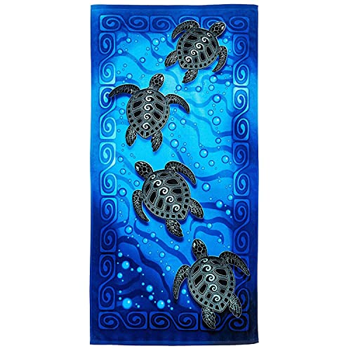 Dawhud Direct Sea Turtles Beach Towel for Women, Girls, Kids, Men, Turtle Bath Towel Print 30' x 60' Pool Towel Super Soft Plush Cotton Turtle Towel for Beach Lovers Turtle Beach Towel