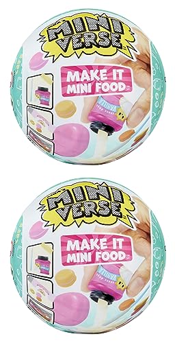 MGA's Miniverse Make It Mini Food Cafe Series 2 Mini Collectibles (2 Pack), Mystery Blind Packaging, DIY, Resin Play, Replica Food, NOT Edible, Collectors, 8+