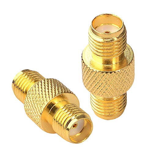 onelinkmore SMA Connector FPV Antennas Radio Adapter SMA Female to Female Barrel Adapter Antenna Jack Adapter SMA to SMA Coupler Adapter for Antennas Wireless LAN Devices Coaxial Cable Pack of 2