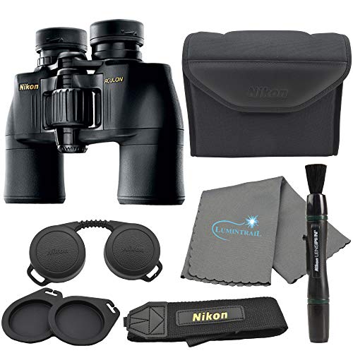 Nikon Aculon A211 10x42 Binoculars Black (8246) Bundle with a Nikon Lens Pen and Lumintrail Cleaning Cloth