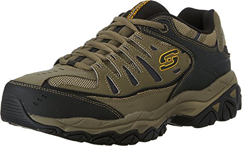 Skechers mens Afterburn M. Fit fashion sneakers, Pebble/Black/Pebble, 9.5 X-Wide US