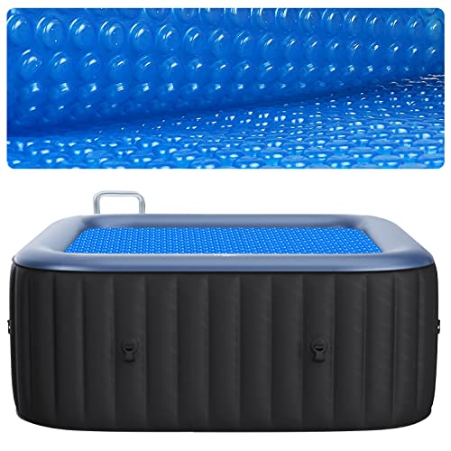 KETNET Solar Hot Tub Spa Bubble Cover Blanket for 6 7 Ft Square Inflatable Hot Tub Spa Pool Thermal Insulation Floating Bubble Wrap Covers Blankets