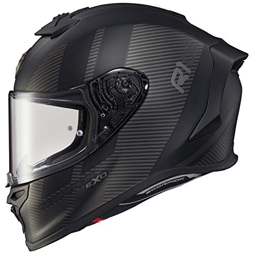 ScorpionEXO R1 Air Full Face Motorcycle Helmet with Pinklock Shield and Bluetooth Ready Speaker Pockets DOT ECE Corpus (Phantom - Small)