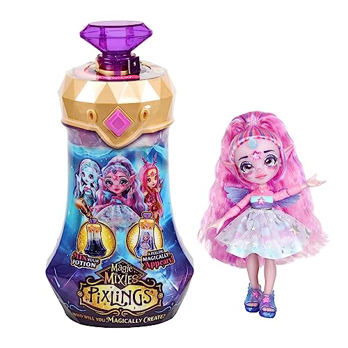 Magic Mixies Pixlings. Unia The Unicorn Pixling. Create and Mix A Magic Potion That Magically Reveals A Beautiful 6.5' Pixling Doll Inside A Potion Bottle!, Small