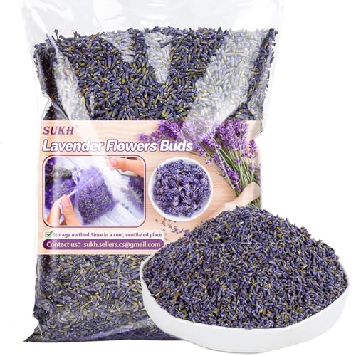 110g French Lavender Dried Lavender - Sukh Organic Lavender Sachets for Drawers and Closets Lavender Flowers Sachet Bags Fresh Scents Lavender Sachet Bags Dried Flowers Bulk