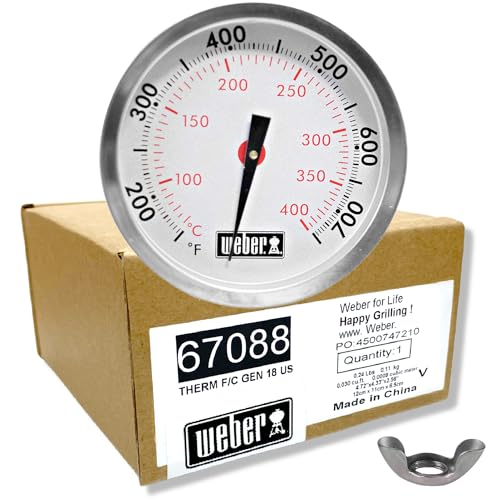 Weber Replacement Thermometer 67088, Center Mount, 2-3/8' Diameter