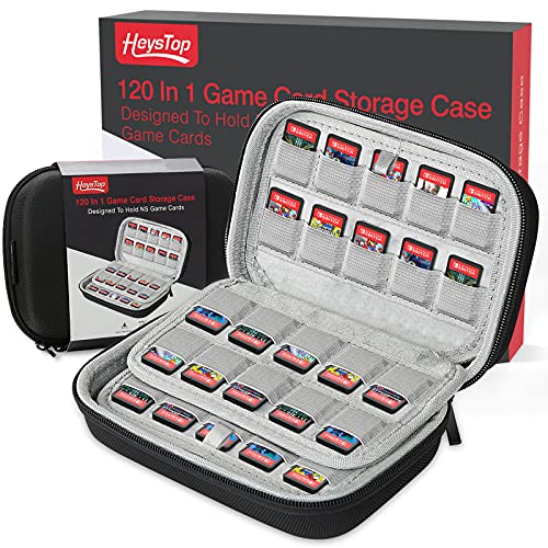 HEYSTOP 120 Switch Game Case, Switch Game Holder Compatible with Nintendo Switch or OLED Model or Steam Deck, PS Vita Game, SD Cards Storage Case